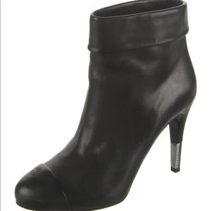 Chanel Authentic Black Leather Boots / Booties CC